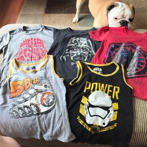 Set of 5 boys size 4/5 Star Wars shirts